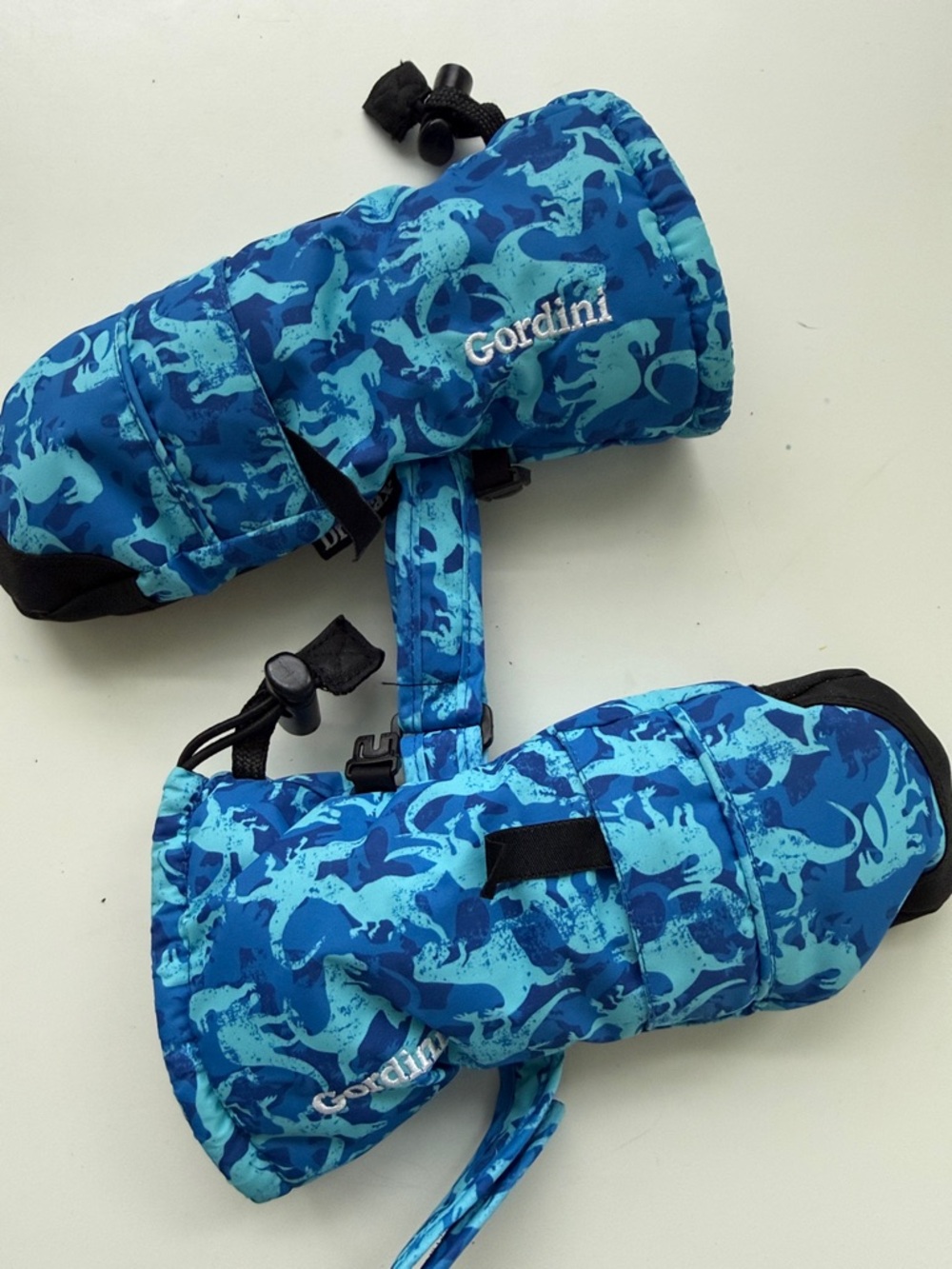 Gordini Kids Blue Dinosaur Winter Mittens